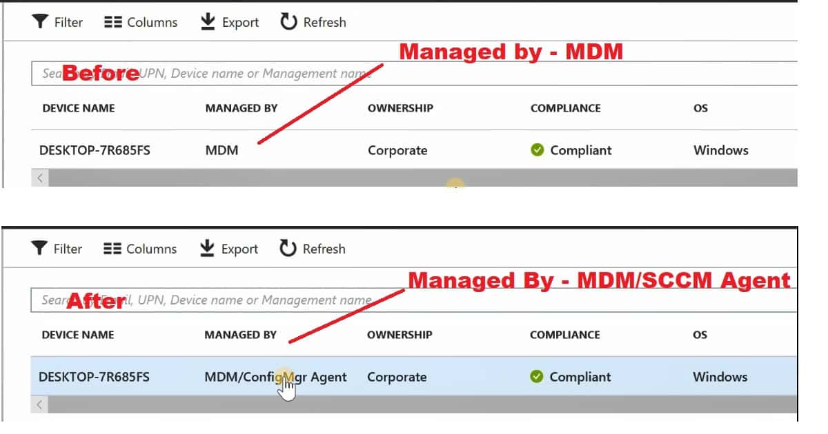 End User Experience of Windows 10 Co-Management