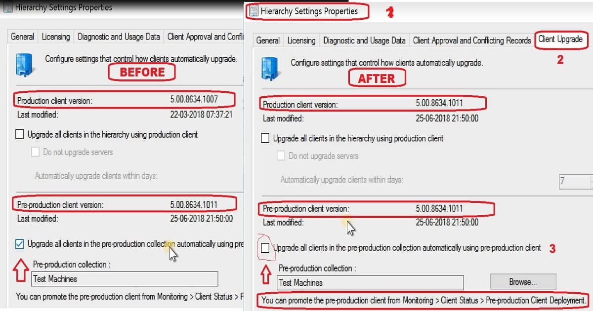 Promote Pre-Production Client SCCM Client Upgrade Promote Pre-Production Client to Production