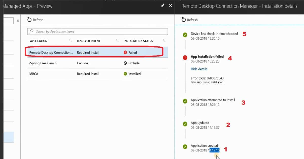 Intune Managed Application troubleshooting