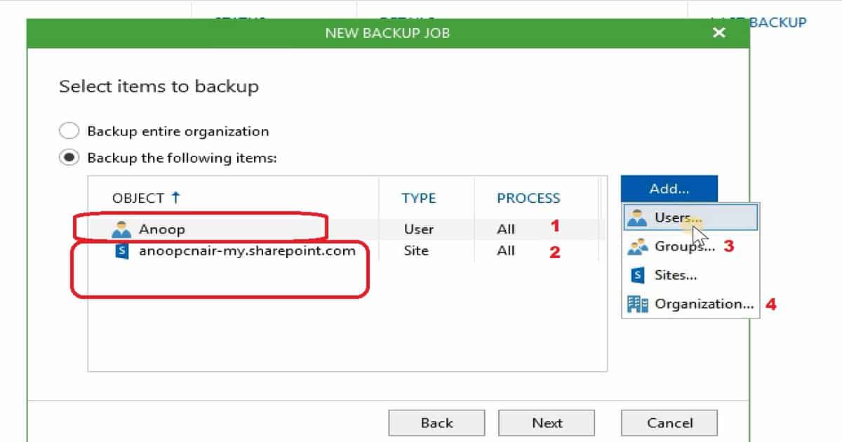 Backup Email OneDrive SharePoint Data