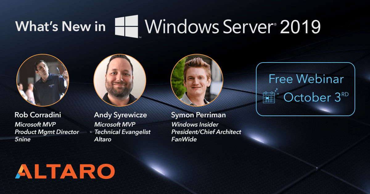 Windows Server 2019 Webinar