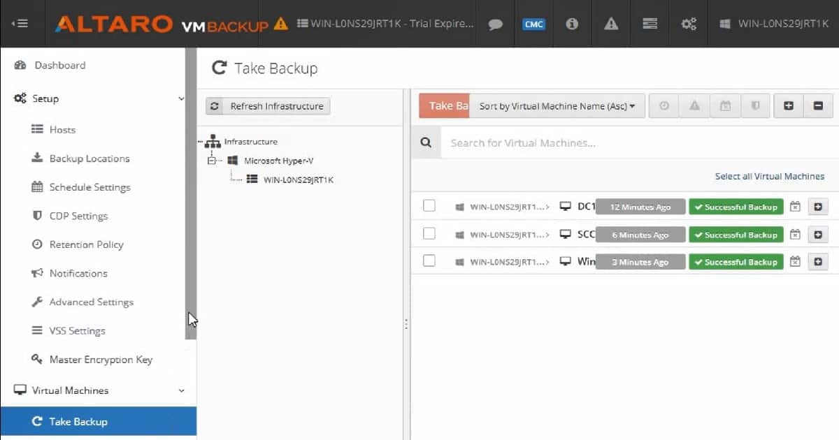 Backup Hyper-V VMs - Altaro VM Backup