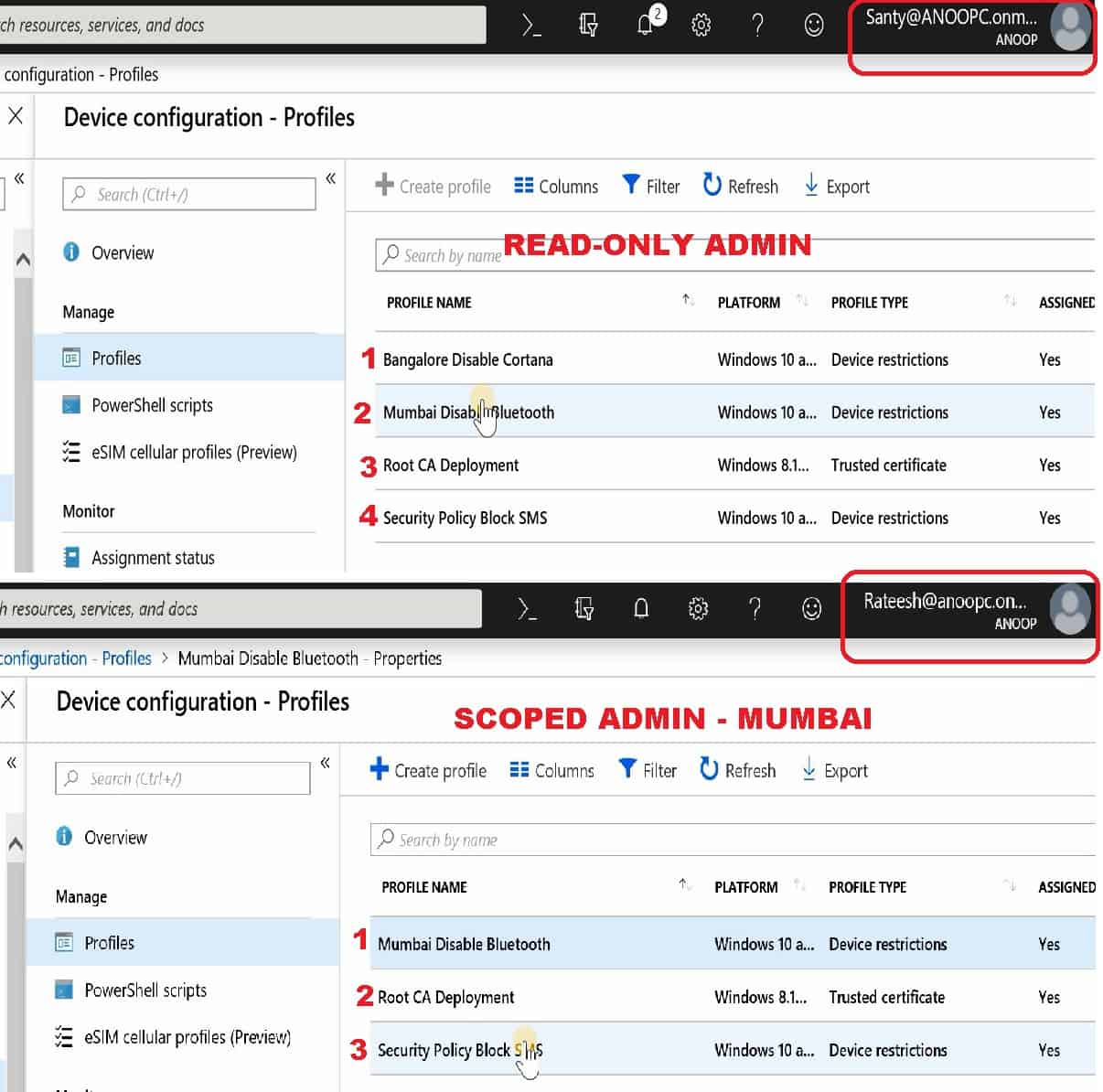 Intune Read-Only Admin and Scoped Admin Console Experience - Fig.2