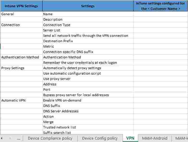 Download Intune Configuration Spreadsheet Excel List of Policies Configurations - Fig.8