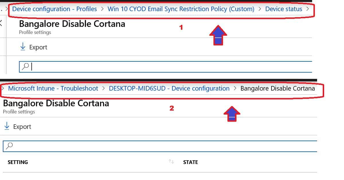 Configuration Profile Settings View