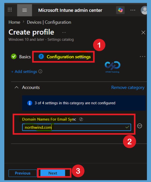 How to Block Personal Email Synchronization on Windows Devices with Intune- Fig.6