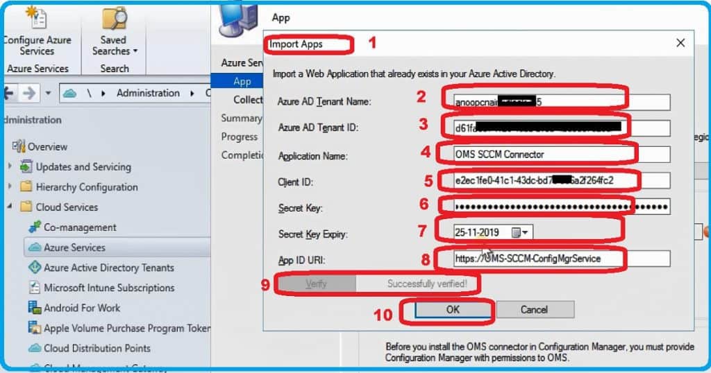 SCCM OMS Connector Import Apps