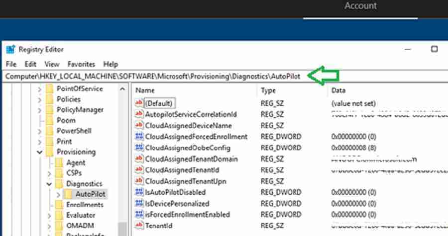 Autopilot registry