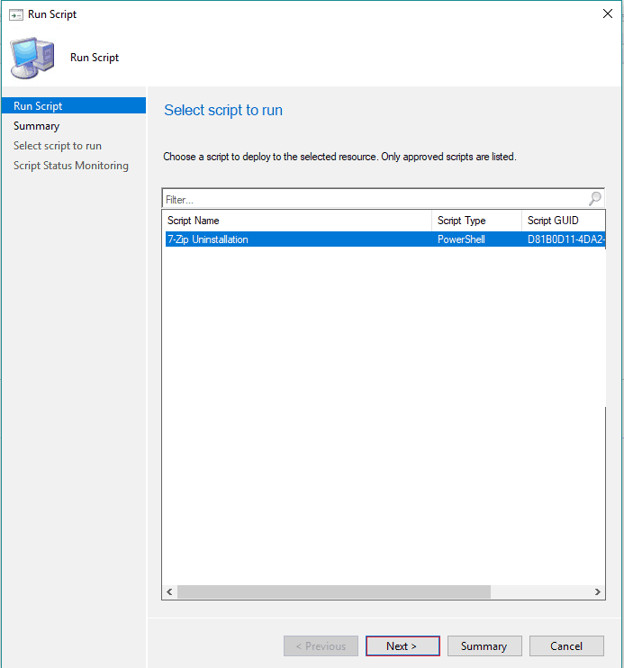 SCCM Run Script Deployment Step by Step Guide - Uninstall 7Zip without Package 8