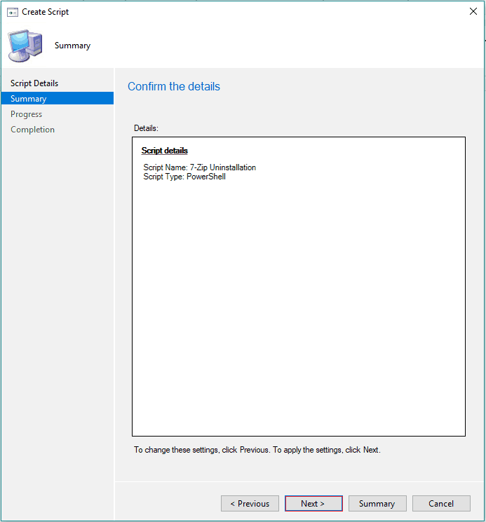 SCCM Run Script Deployment Step by Step Guide - Uninstall 7Zip without Package 1