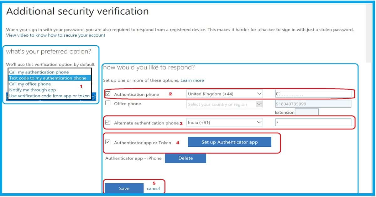 Change Azure MFA Authentication Phone MyApps Portal