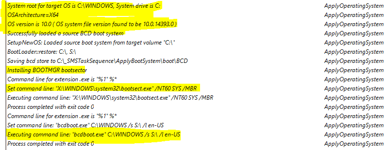 System root for Target OS - SCCM Task Sequence is