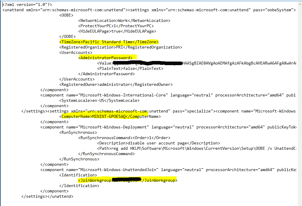 Unattend.XML SCCM OSD