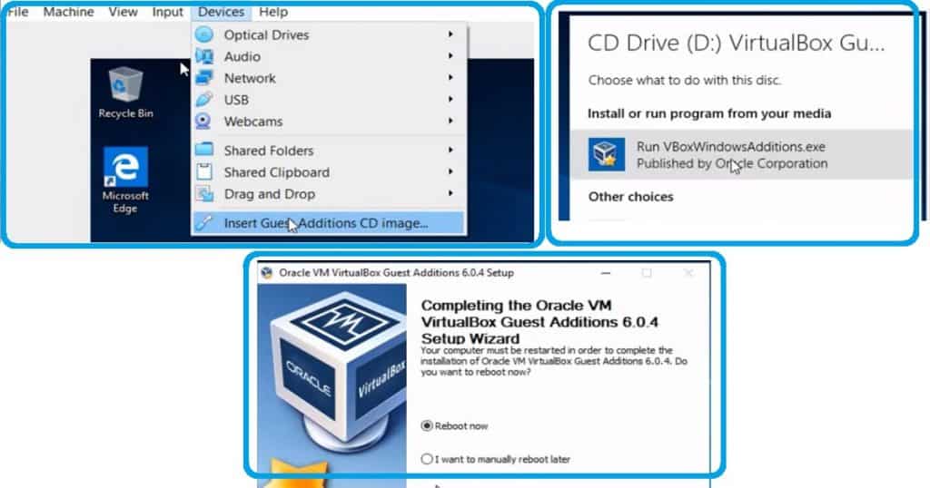 Oracle VM VirtualBox Guest Additions 6.0.4 Setup