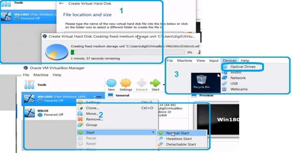 Oracle VirtualBox VM Creation - Windows 10 ISO