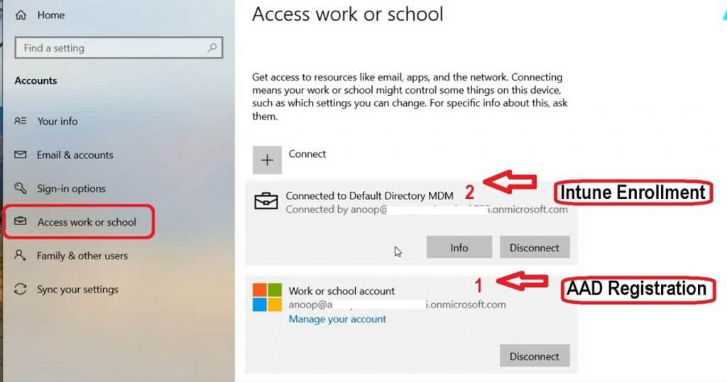 Windows 10 Intune Enrollment - Azure AD Registration BYOD