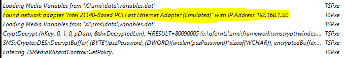 Found network adapter - How to Create SCCM Task Sequence Step by Step Guide