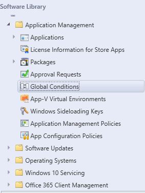 SCCM Global Conditions Node