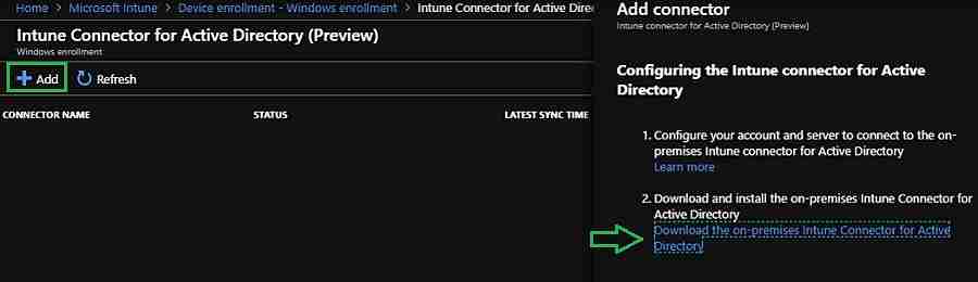 Windows Autopilot Hybrid Domain Join - Intune Connector for Active Directory