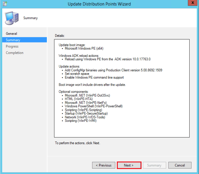 SCCM boot Image Update - Upgrade Windows ADK add-on WinPE on SCCM Server