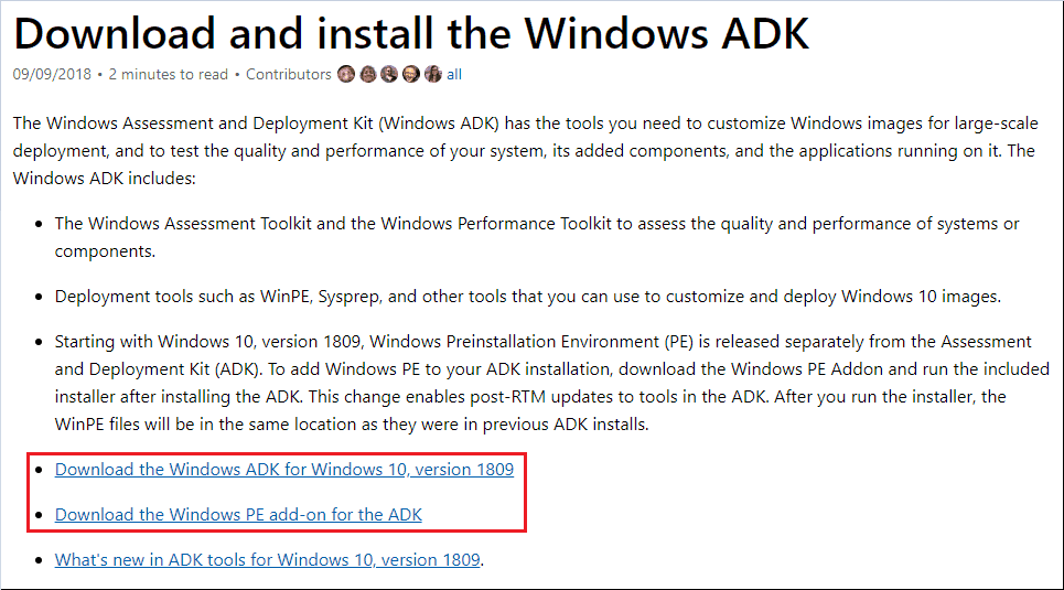 Update Windows ADK