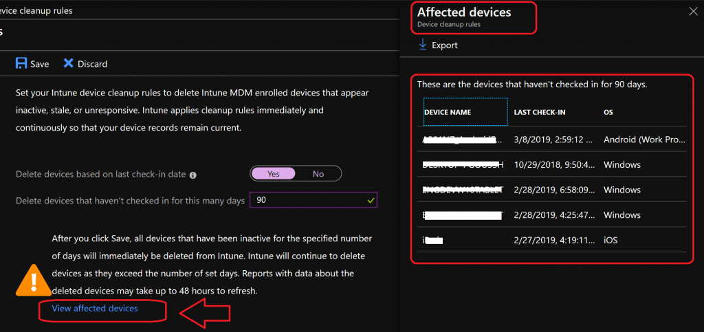 Affected Devices with Intune Device Cleanup Rules -  Automatic Intune Device Cleanup Rules Delete Stale Devices