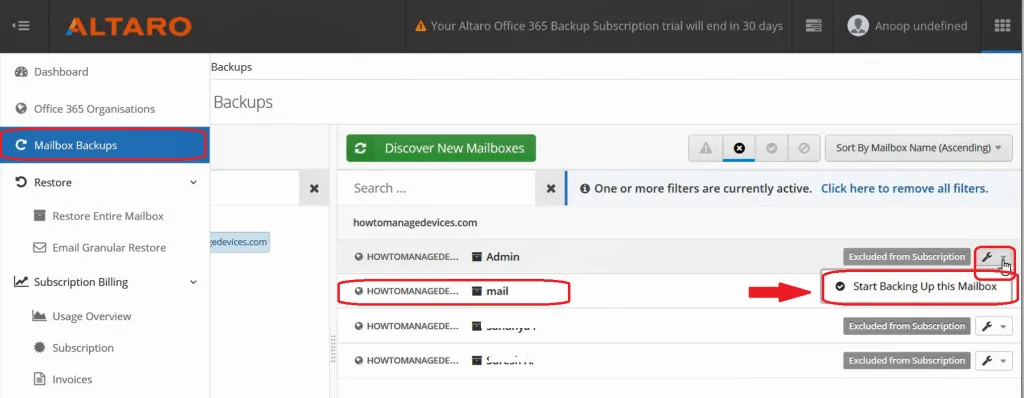 Review Office365 Backup Solution from Altaro - Part 2 -Fig.2