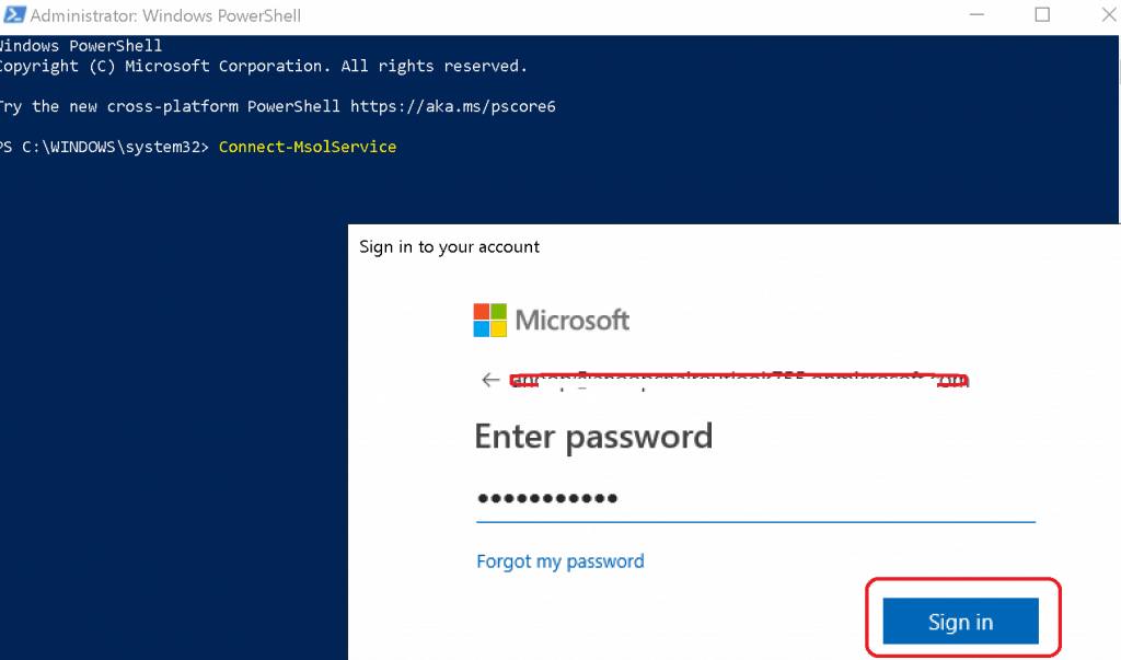 Azure AD Connect-MsolService