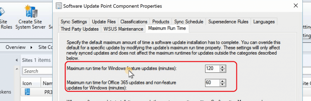 SCCM 1906 New Features - Maximum Run Time