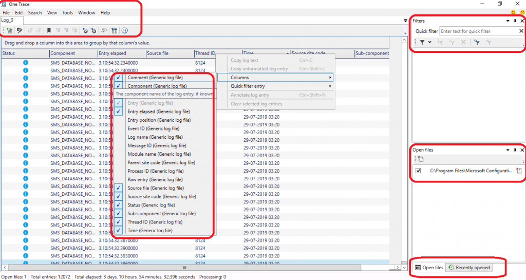 SCCM 1906 - New Log Reader ONETRACE