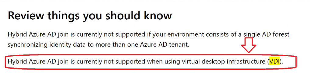 Azure AD and Hybrid AD Support -  SCCM Intune VDI Support 