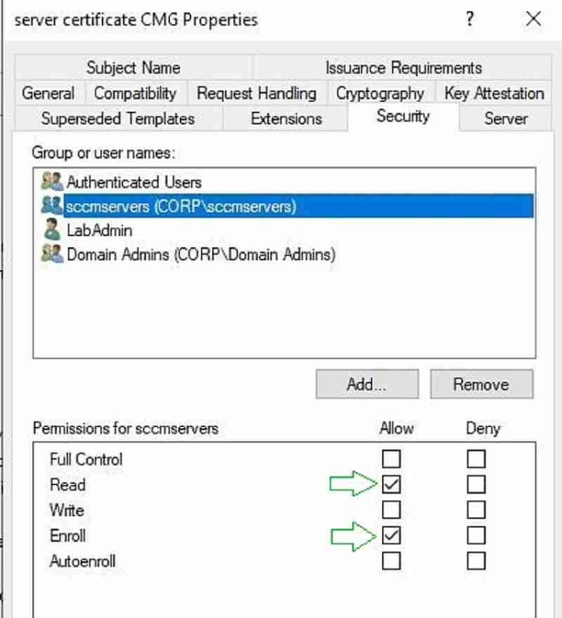 Server certificate CMG permission SCCM - New SCCM CMG Setup Guide