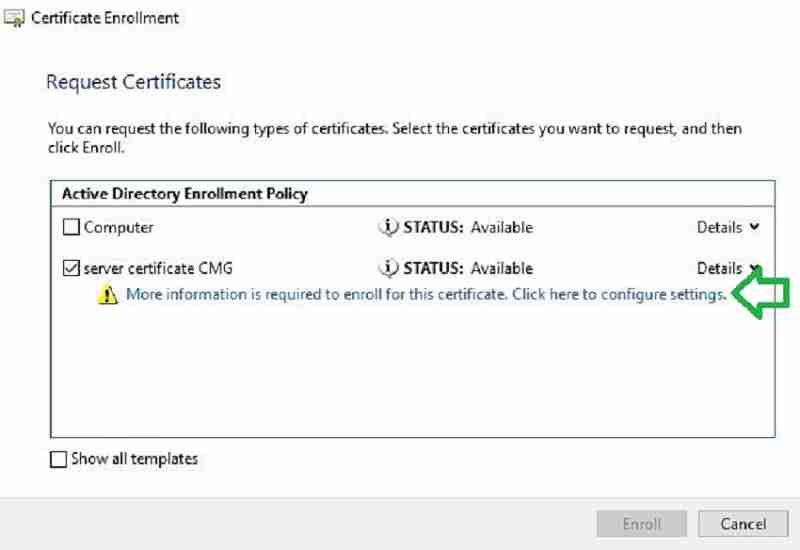 Certificate Enrollment CMG - SCCM CMG Cloud Management Gateway Implementation Guide