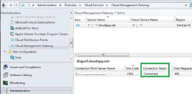 Cloud Management gateway connection status SCCM CMG Cloud Management Gateway Implementation Guide