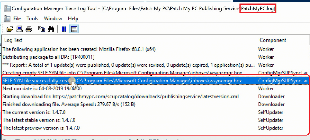SCCM Automation - PatchMyPC.log