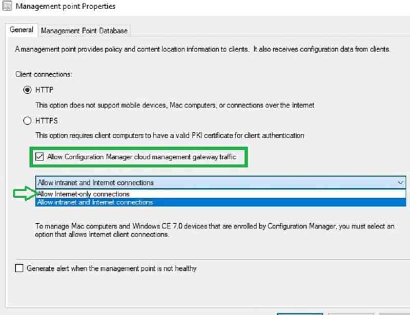 SCCM Management point settings SCCM CMG Cloud Management Gateway Implementation Guide