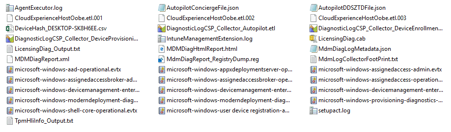 Diagnostic generated logs -  Windows Autopilot In-Depth Processes 