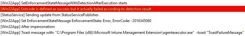 Intune Management Extension (IME) - Application was not detected