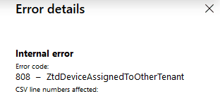 Windows Autopilot Device Import Error 806 808 Fig.4