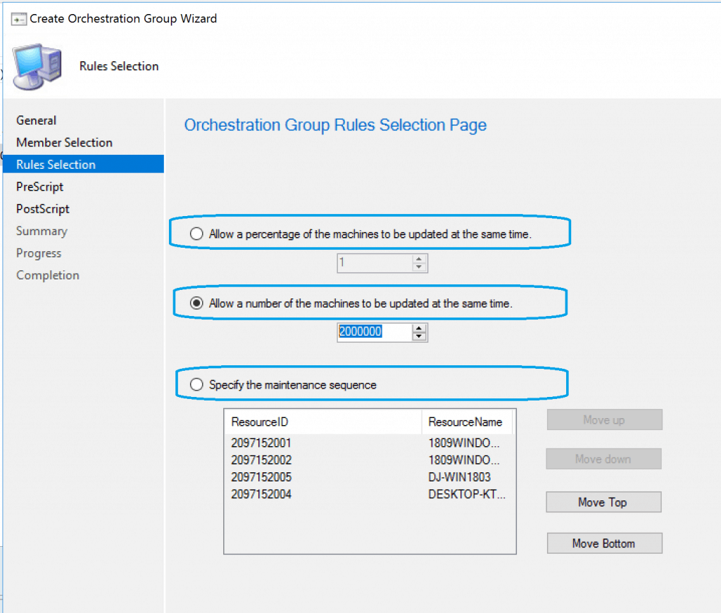  Rule Selection - SCCM Orchestration Group 