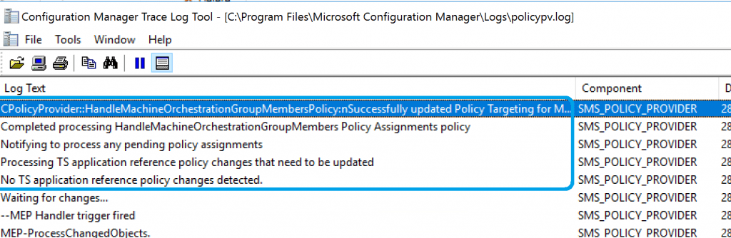 PolicyPV.log - SCCM Orchestration Group 