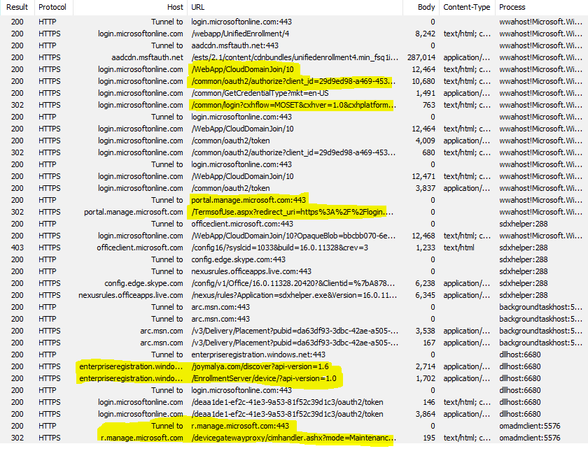 Fiddler Network Trace Capture - Windows Autopilot WhiteGlove