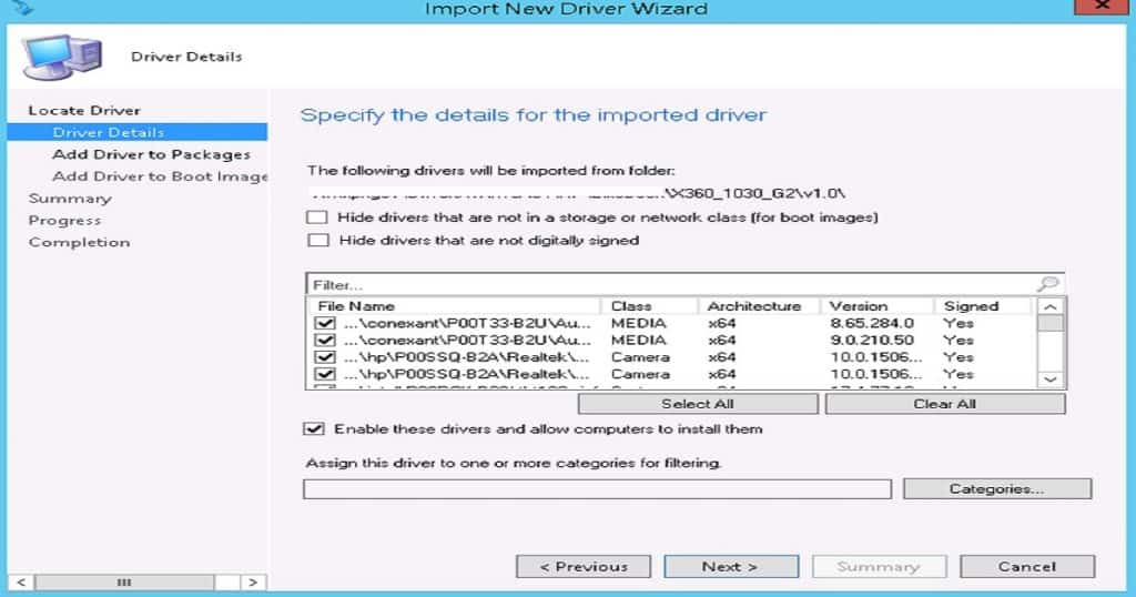 SCCM Driver Import - 