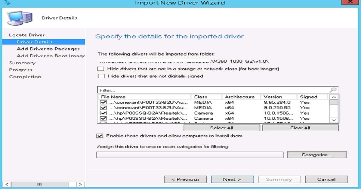 SCCM Driver Import SCCM Driver Package Creation 1