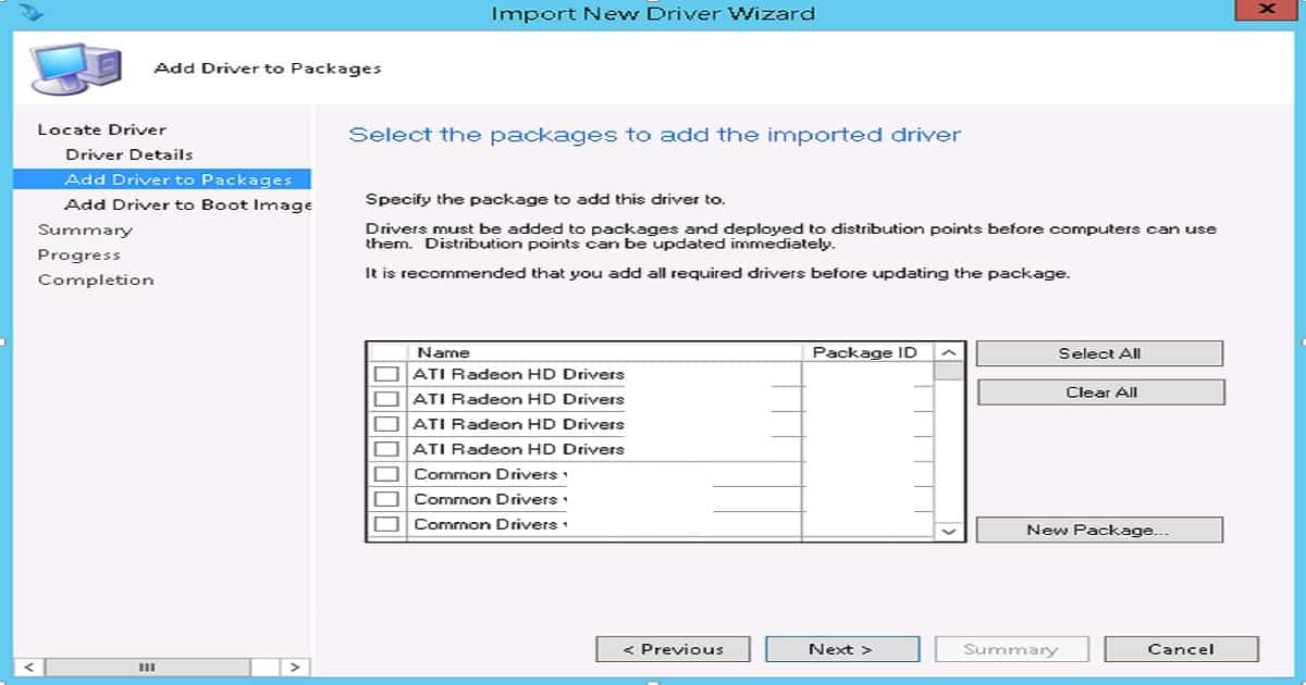 Add Driver to Packages - Fix SCCM Import New Driver Wizard Completed with Errors