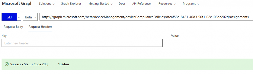  Intune Policy Assignment Classification - Getting assignment detail using Graph Explorer