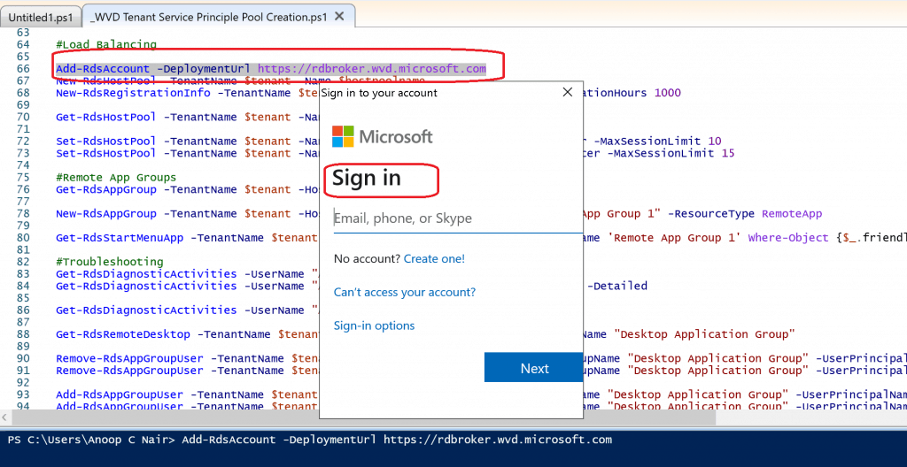 Publish AVD Remote Apps - Login to WVD Tenant