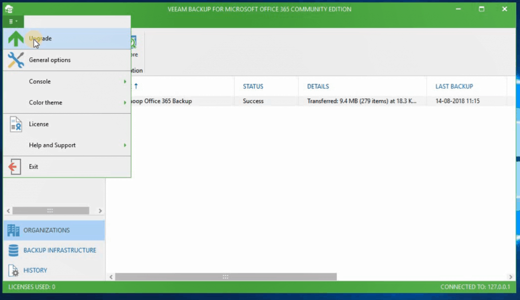 Upgrade - Veeam Backup for Office 365