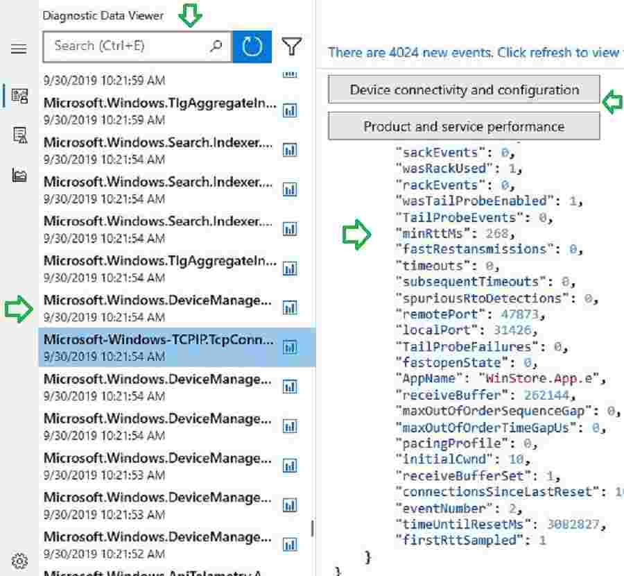 Diagnostic Data events -  Analyse Telemetry Data using Windows Diagnostic Data Viewer