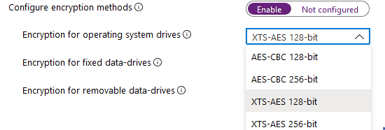  Bitlocker Encryption Settings - Modern Management via Intune